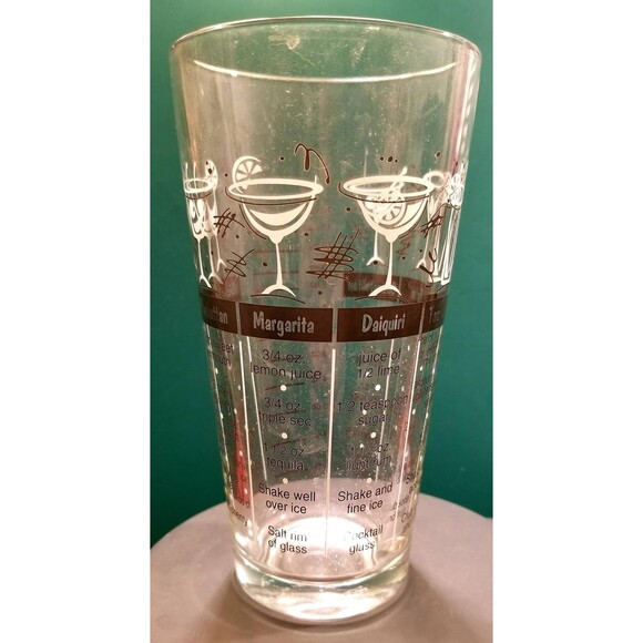 Classic Drink Recipe Cocktail Mixing Glass Vintage Retro Barware 18oz - Picture 3 of 9